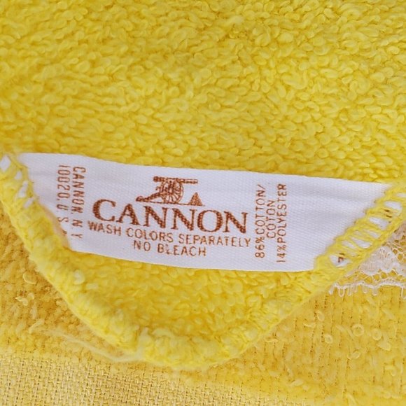 Vintage Cannon Sunshine Yellow Lace Floral Ruffle Hand Towel Washcloth‎ Set USA - Picture 7 of 8